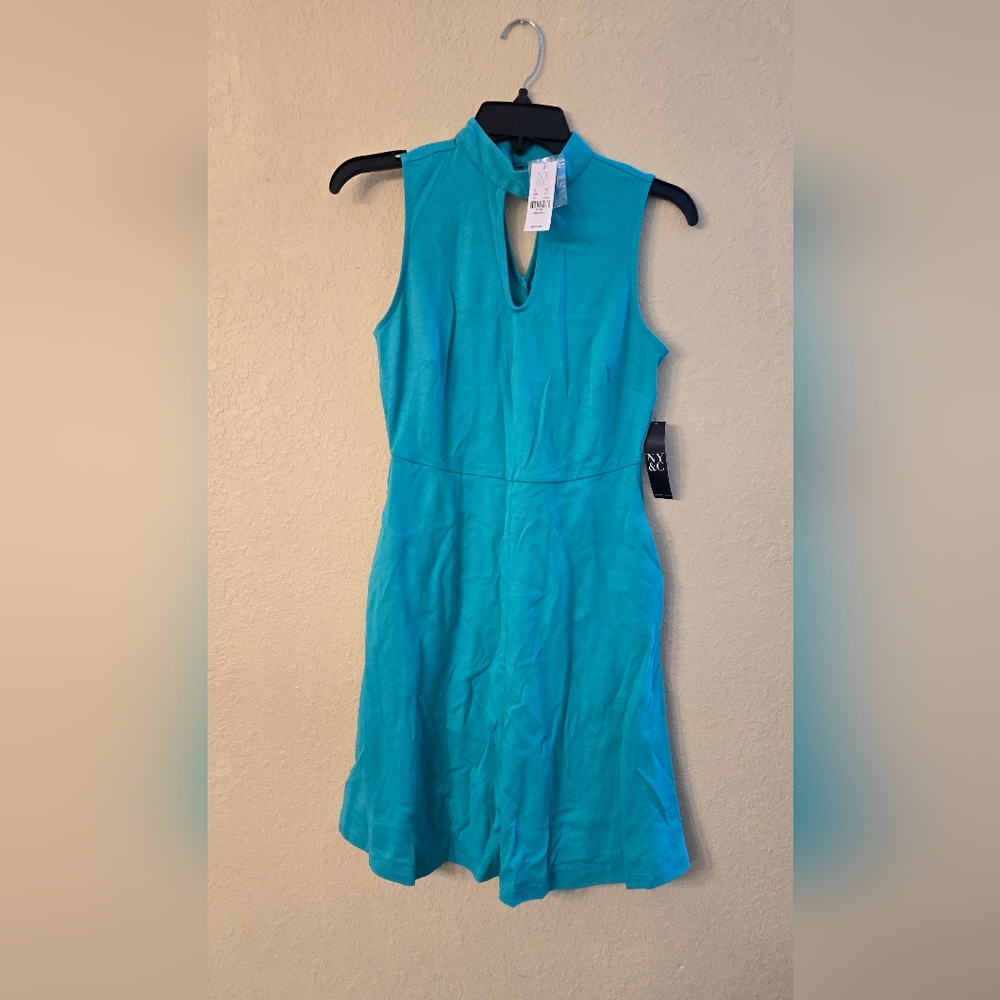 Women's XS NEW YORK & COMPANY Teal Sleeveless Dress